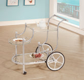 Coaster Sarandon 3-tier Serving Cart Chrome and Clear Model 910076